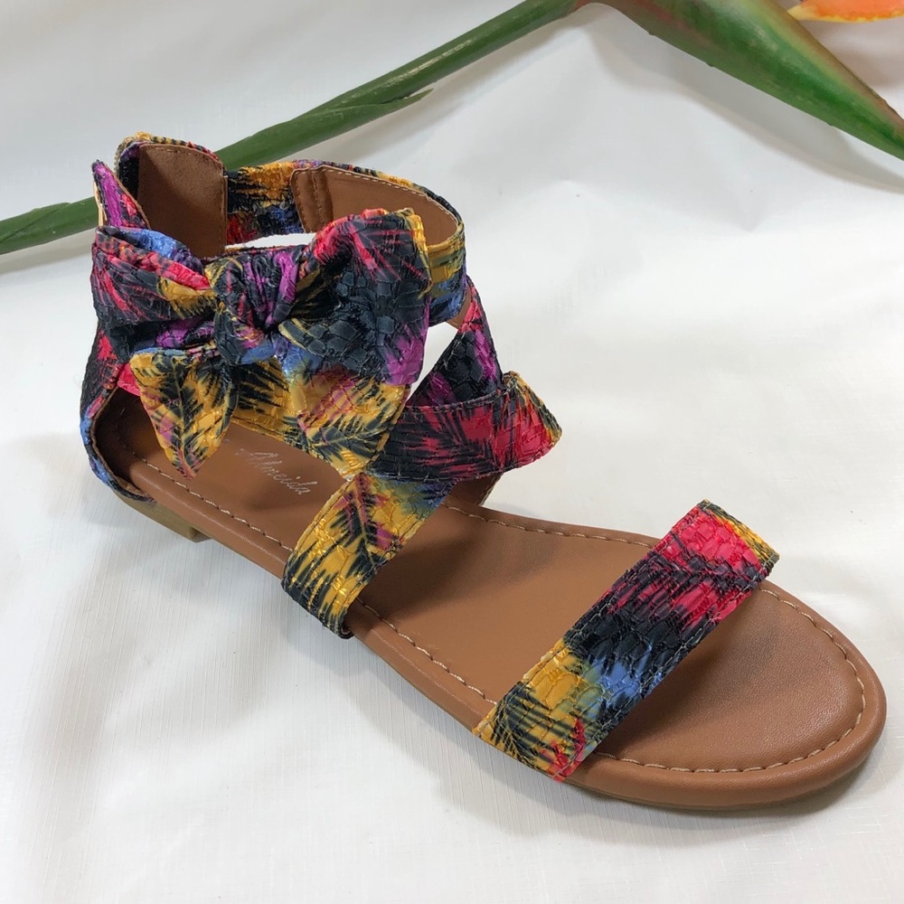 NWOB Women’s Purple Multi-colored Fabric Sandal
